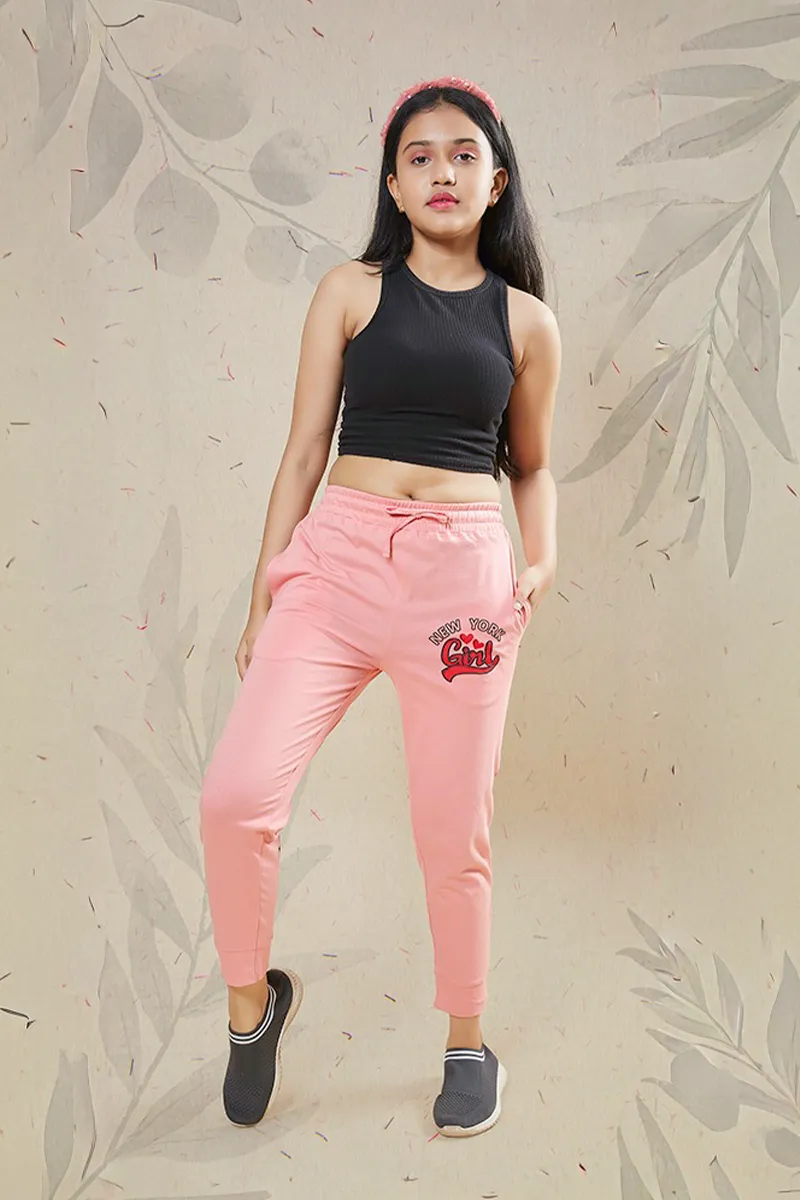 Cotton Jogger Pants for Girls - Peach CLGP0025PEA56YR