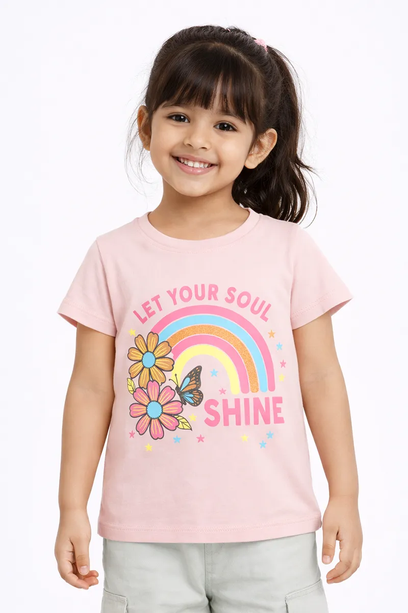 Printed T-Shirt for Girls - Pink CLGT00128PIN34YR
