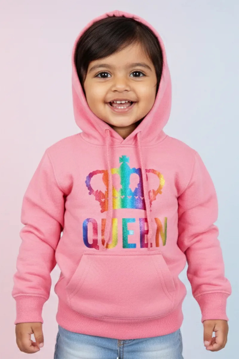 Cotton Blend Printed Casual Hoodie for Girls - Pink CLGT00194PIN34YRS