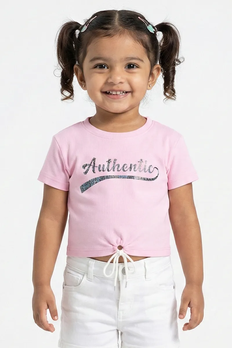 Printed Half-Sleeve T-Shirt for Girls - Pink CLGT00203PIN12YR