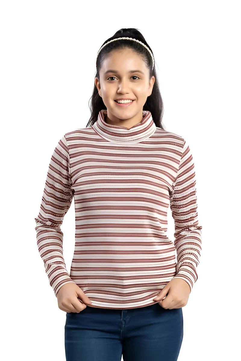 High Neck T-Shirt for Girls - Dusty Pink CLGT00347DUS1112