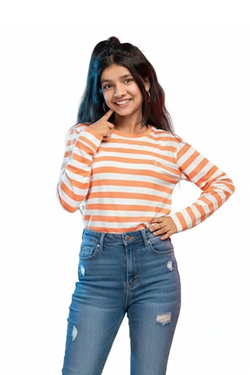 Printed T-Shirt for Girls - Orange