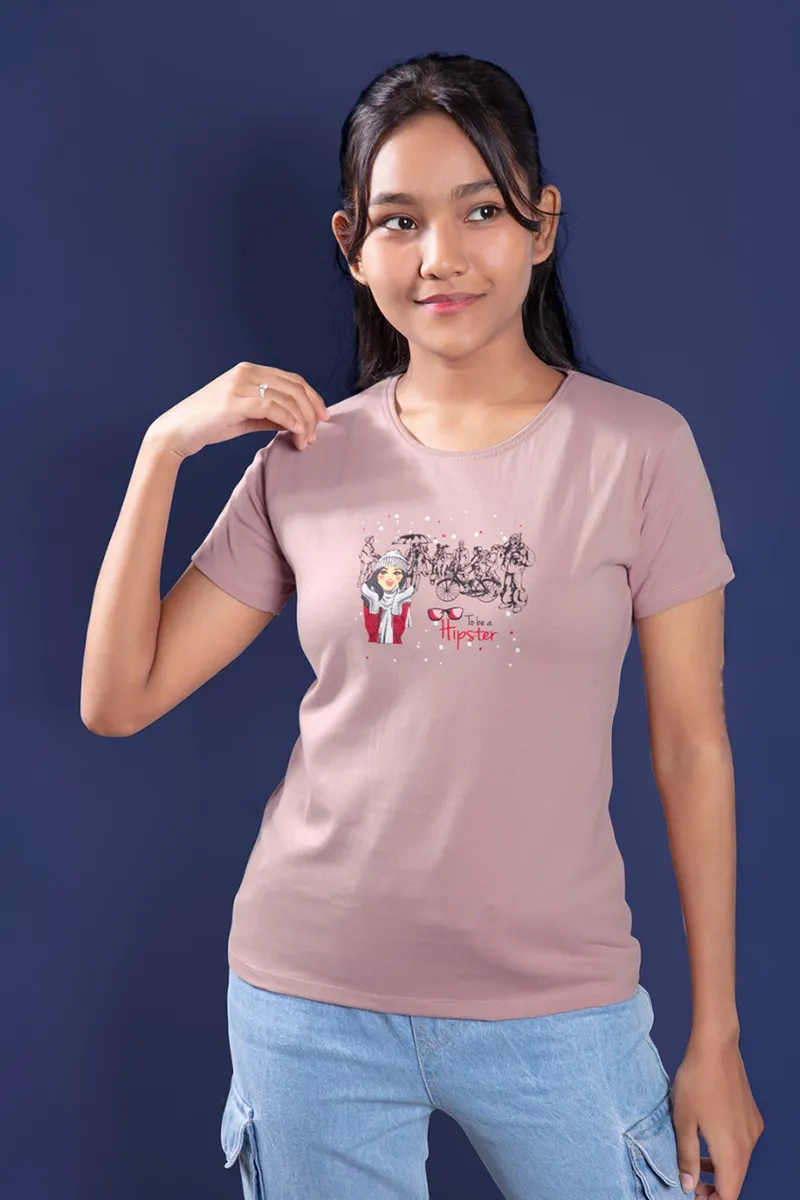 Printed T-Shirt for Girls - Mauve CLGT00428MAU34YR