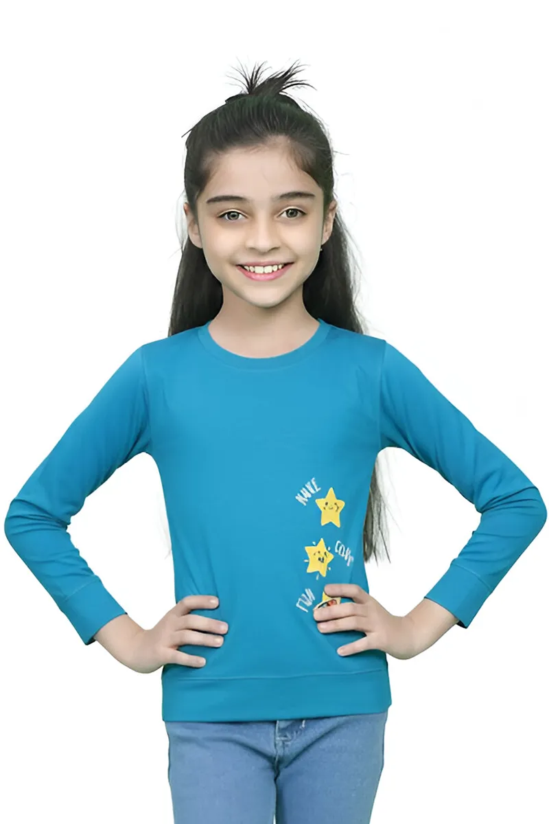 Full-Sleeve T-Shirt for Girls - Blue CLGT00458BLU23YR