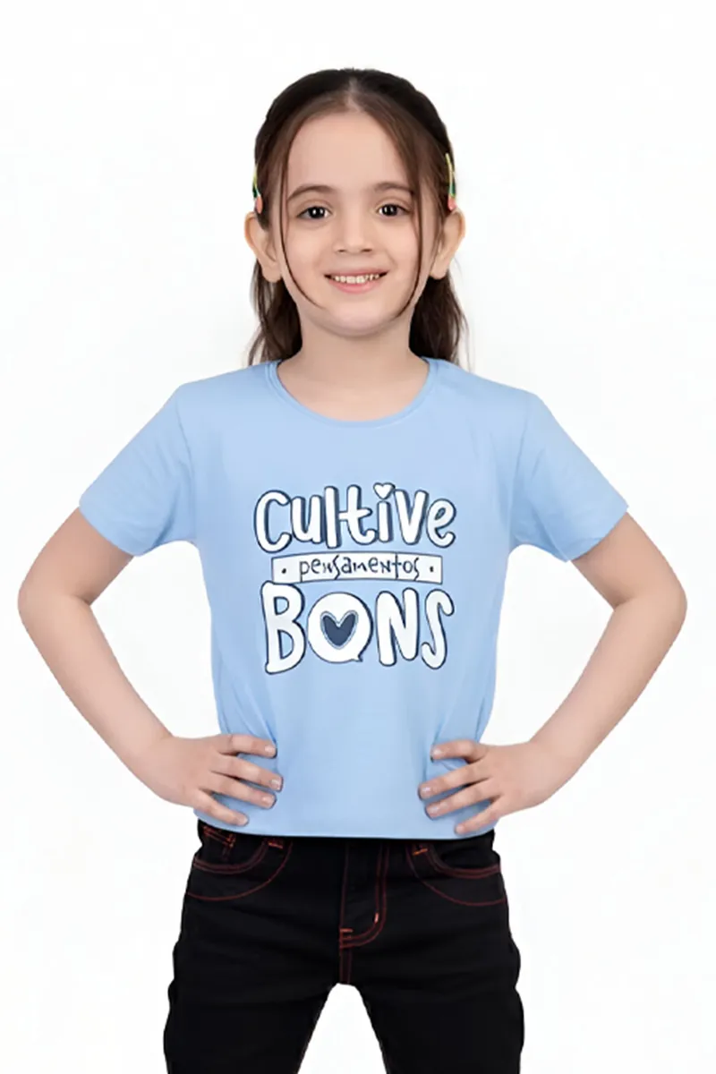 Printed T-Shirt for Girls - Blue