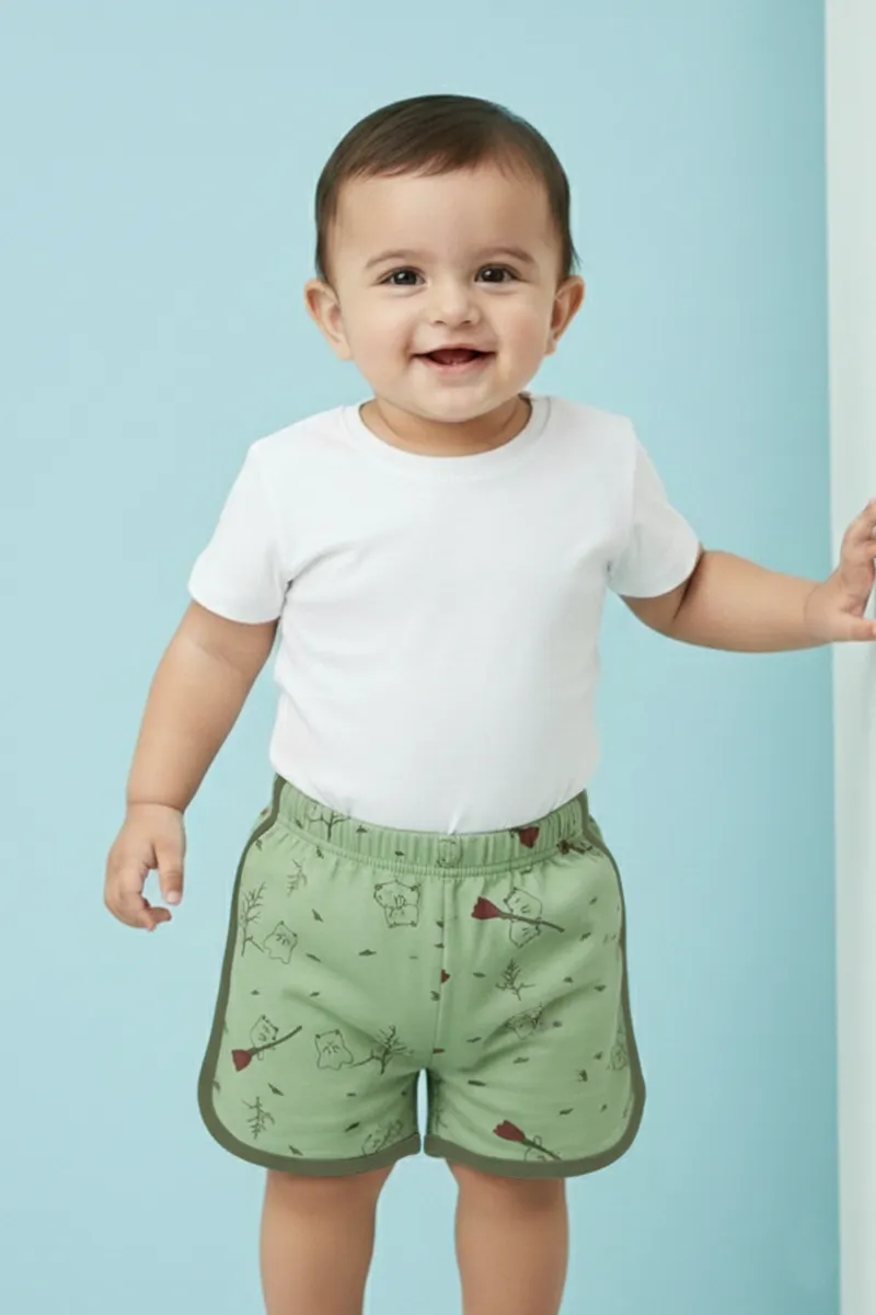 Printed Shorts for Girls - Green