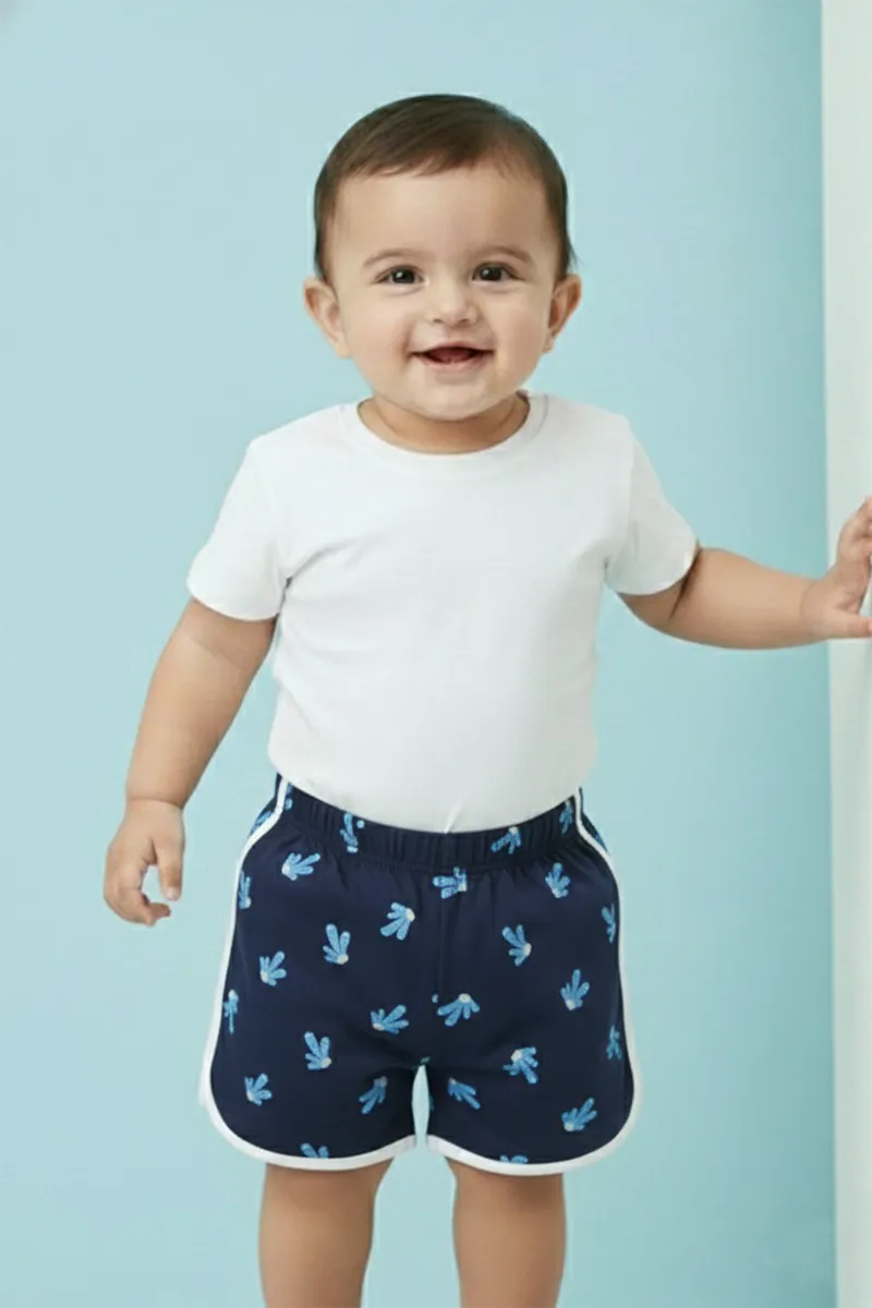 Printed Shorts for Girls - Navy Blue CLGBW0071NAV34YR