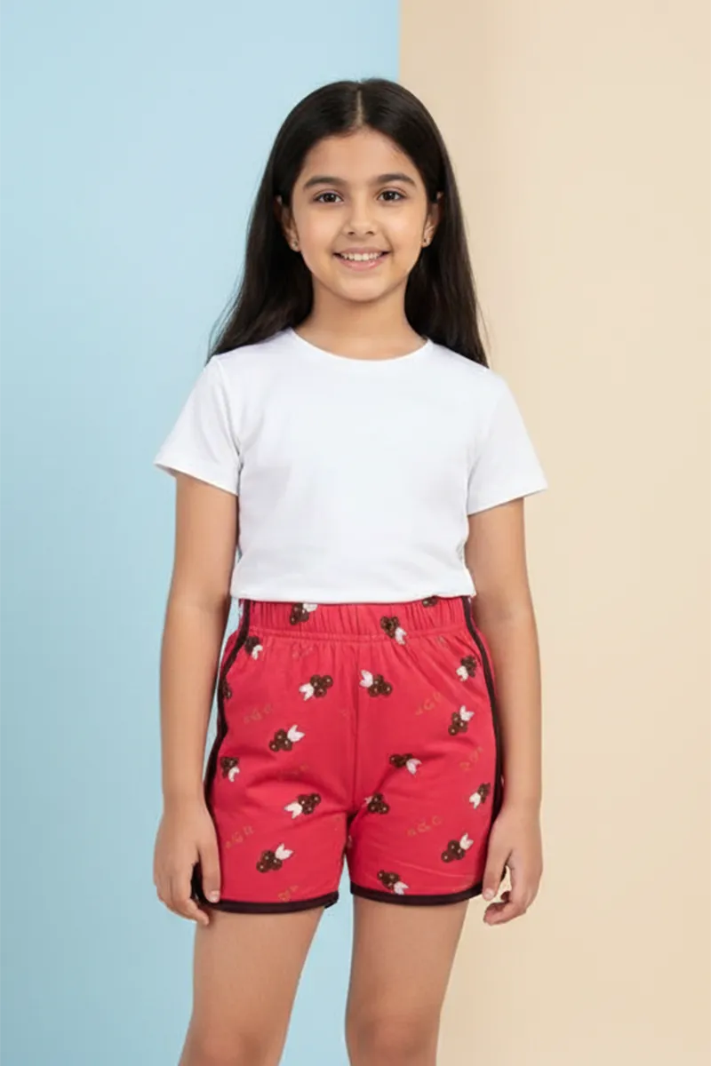 Printed Shorts for Girls - Pink CLGBW0073PIN34YR