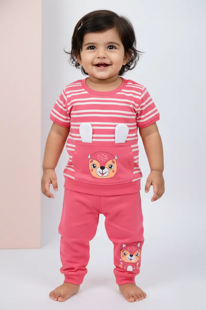 Top and Pant Set for Baby Girl - Pink CLJBCL00175PIN612M