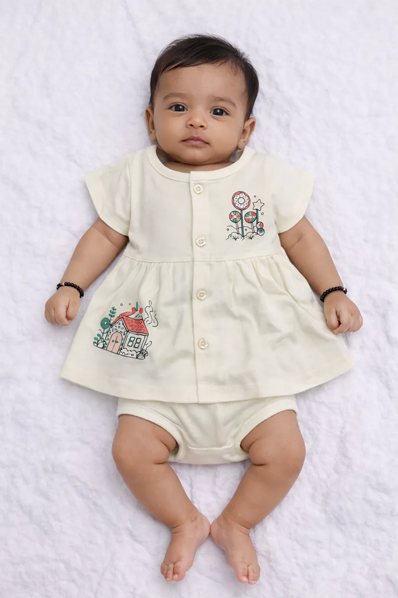 Frock and Panty Set for Babies - Yellow - CLJBCL00194YEL03M