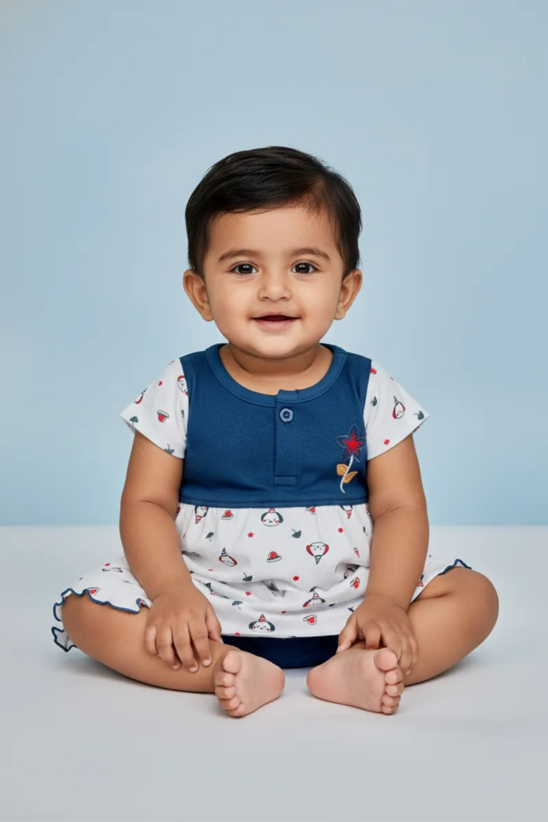 Frock and Panty Set for Babies - Teal - CLJBCL00199TEA03M