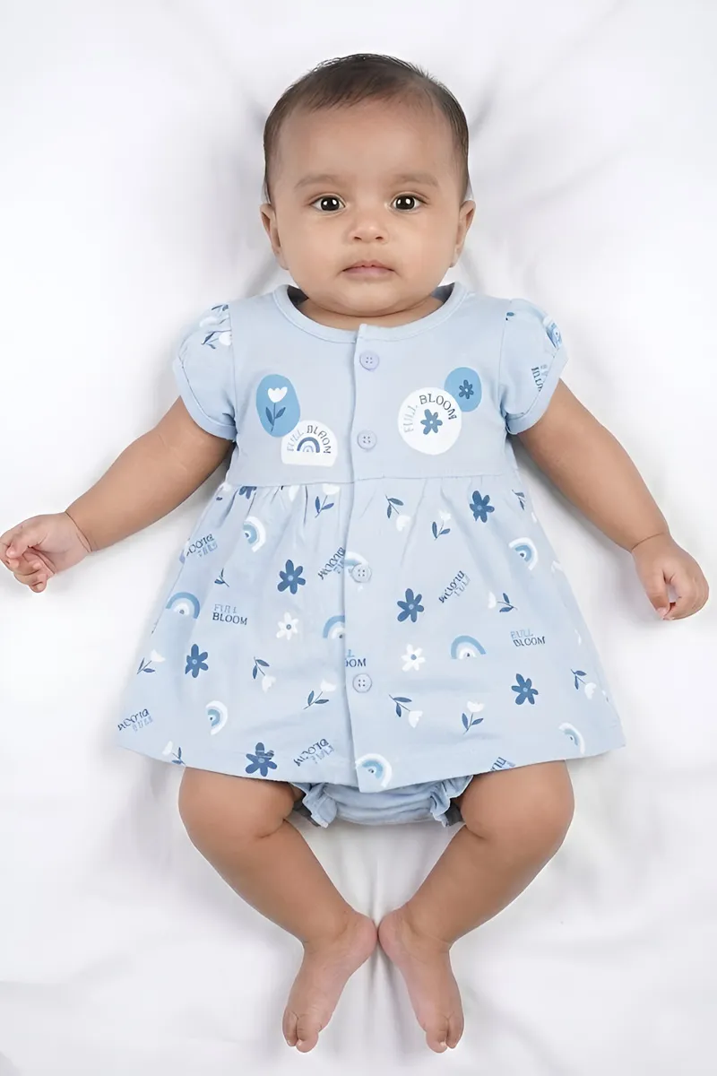 Cotton Frock with Panty Set for Baby Girl - Blue CLJBCL0066BLU36M
