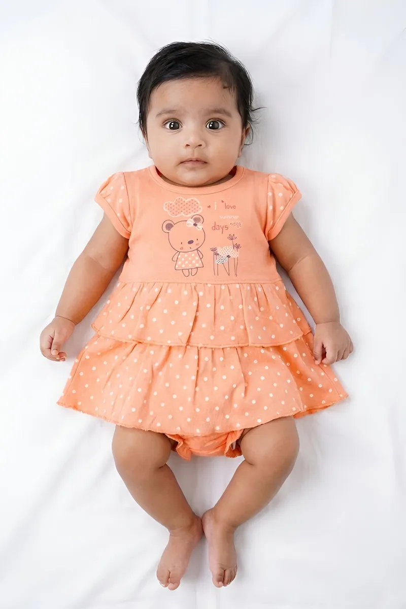 Cotton Frock with Panty Set for Baby Girl - Orange CLJBCL0068ORA36M