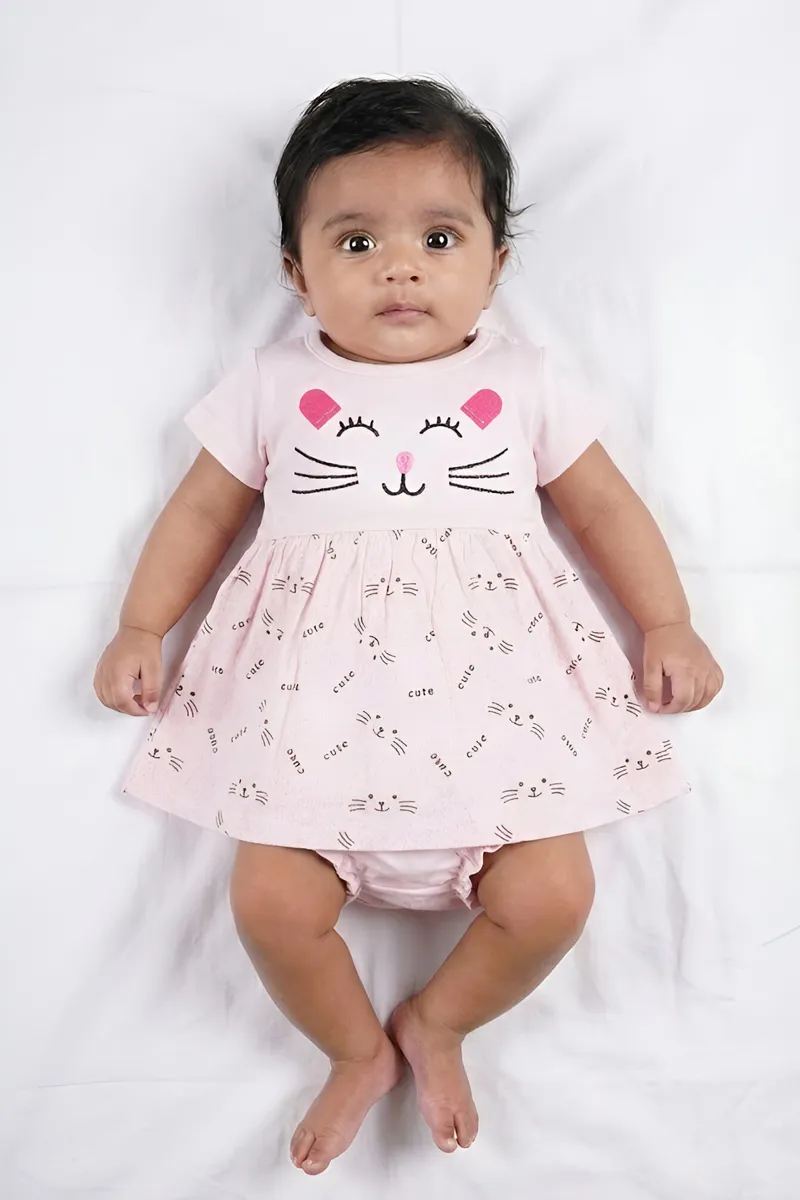 Cotton Frock with Panty Set for Baby Girl - Pink CLJBCL0075PIN69M