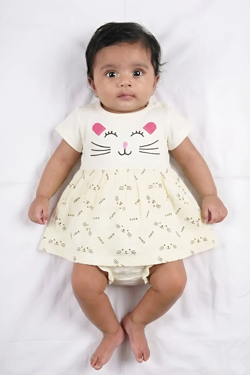 Cotton Frock with Panty Set for Baby Girl - Yellow CLJBCL0075YEL69M