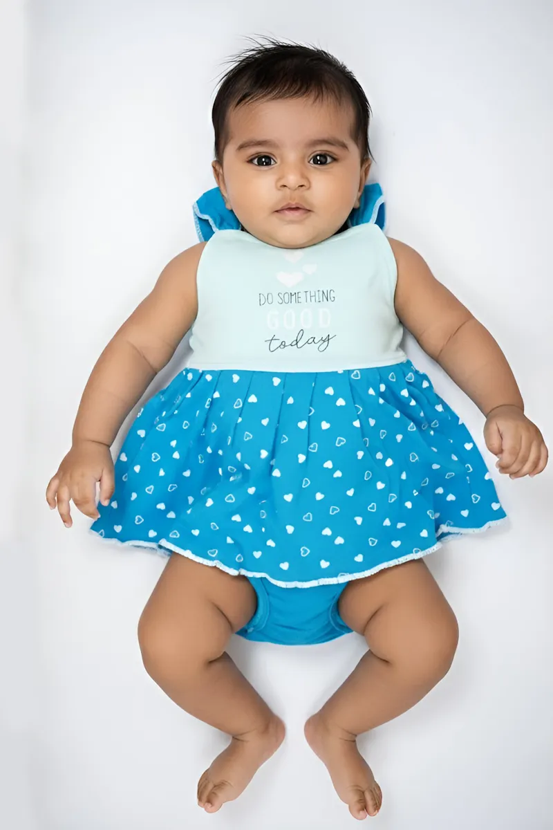 Cotton Frock with Panty Set for Baby Girl - Blue CLJBCL0076BLU03M