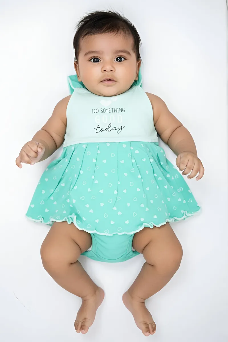 Cotton Frock with Panty Set for Baby Girl - Green CLJBCL0076GRE03M