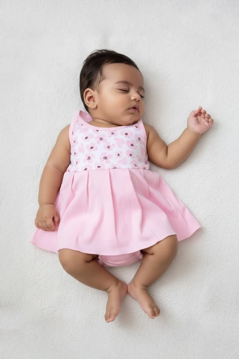 Cotton Printed Frock with Panty Set for Baby Girl - Pink CLJBCL0079PIN03M