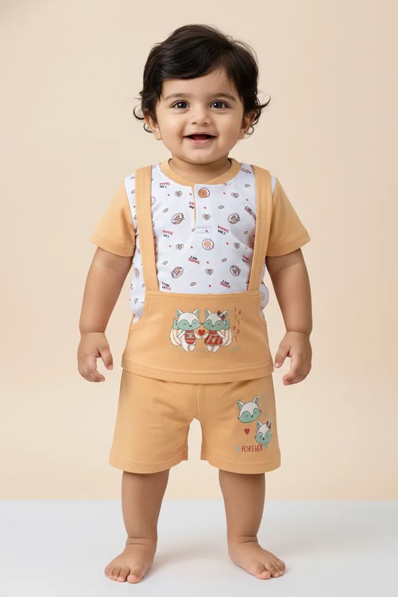 Printed T-Shirt and Shorts for Babies - Light Orange CLJBCS00240LIG36M