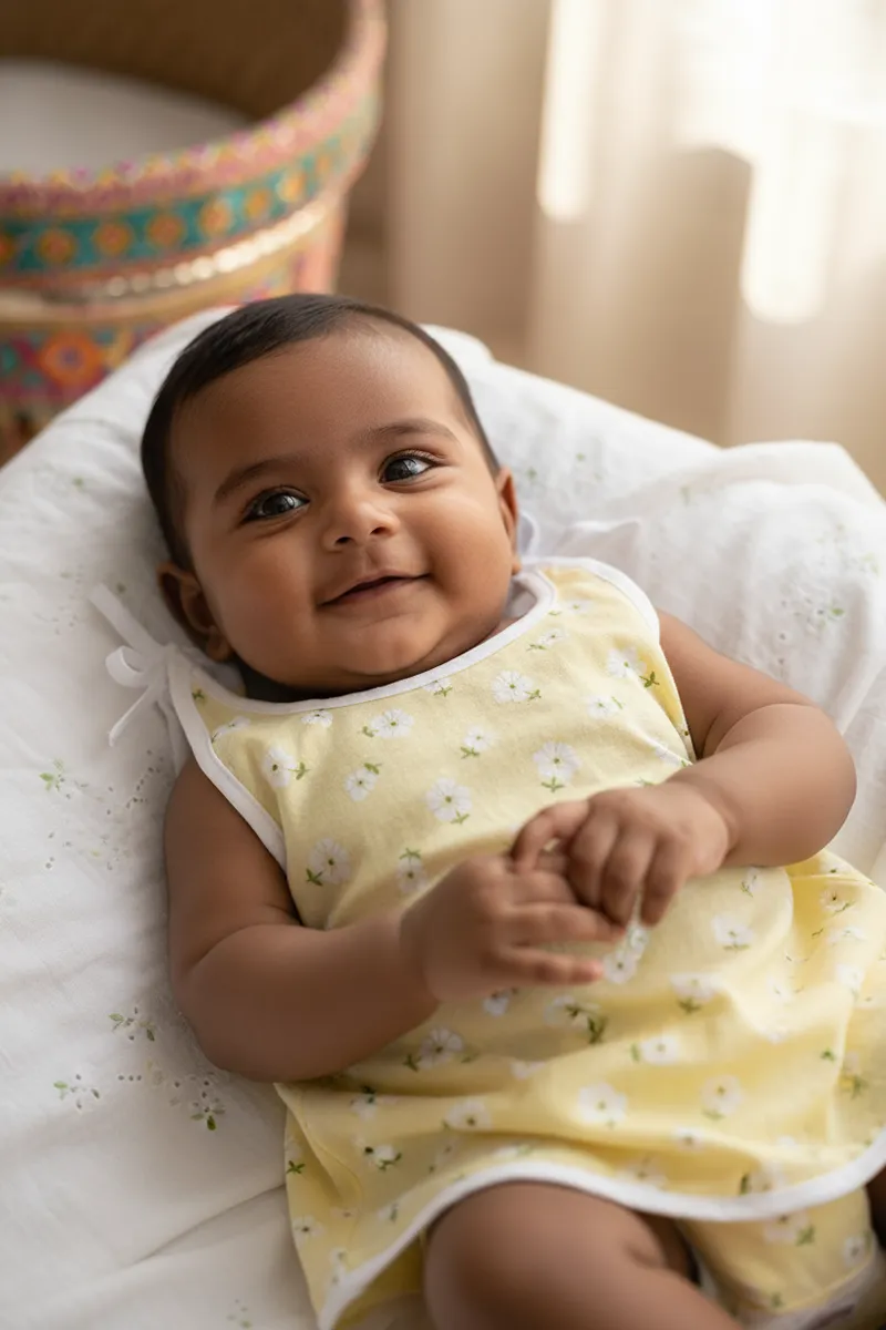 Cotton Knot Jhabla for Babies - Yellow CLJBJ002YEL03M