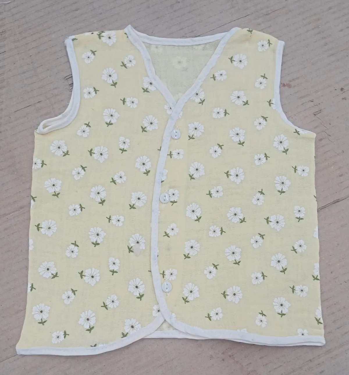 Cotton Button Jhabla for Babies - Yellow CLJBJ004YEL03M