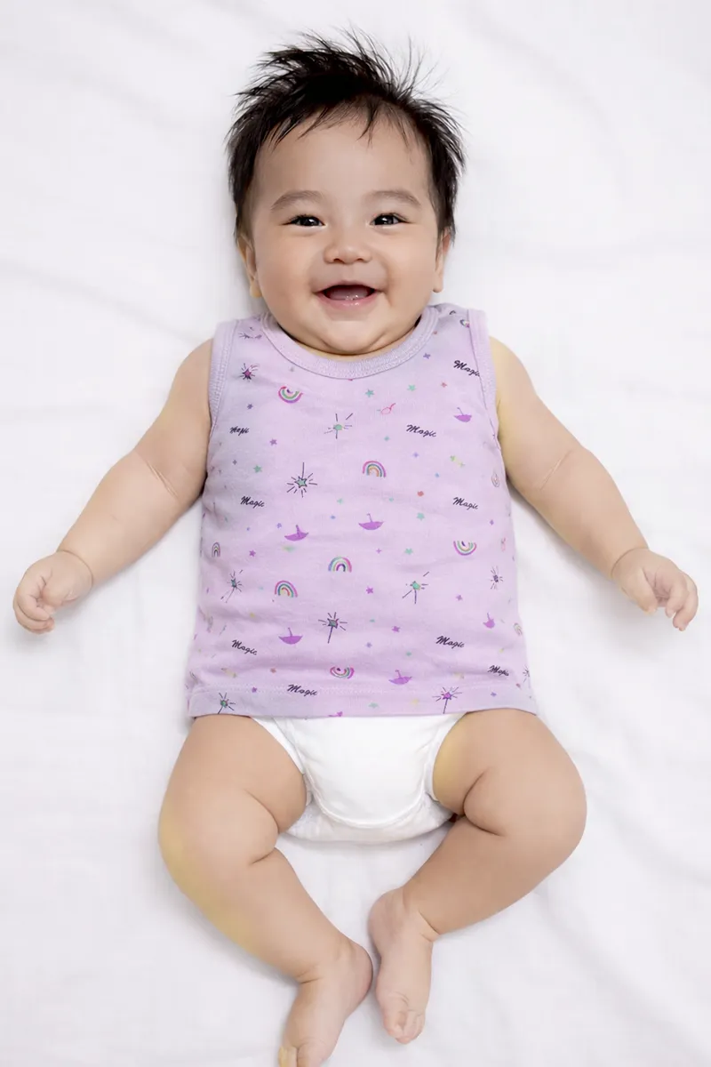 Printed Vest for Babies - Lavender CLJBJ0057LAV03M