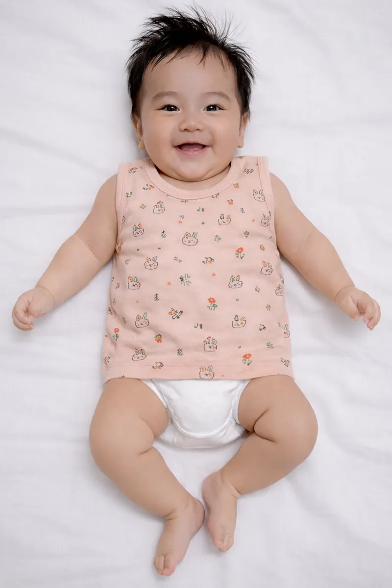 Printed Vest for Babies - Peach CLJBJ0060PEA03M