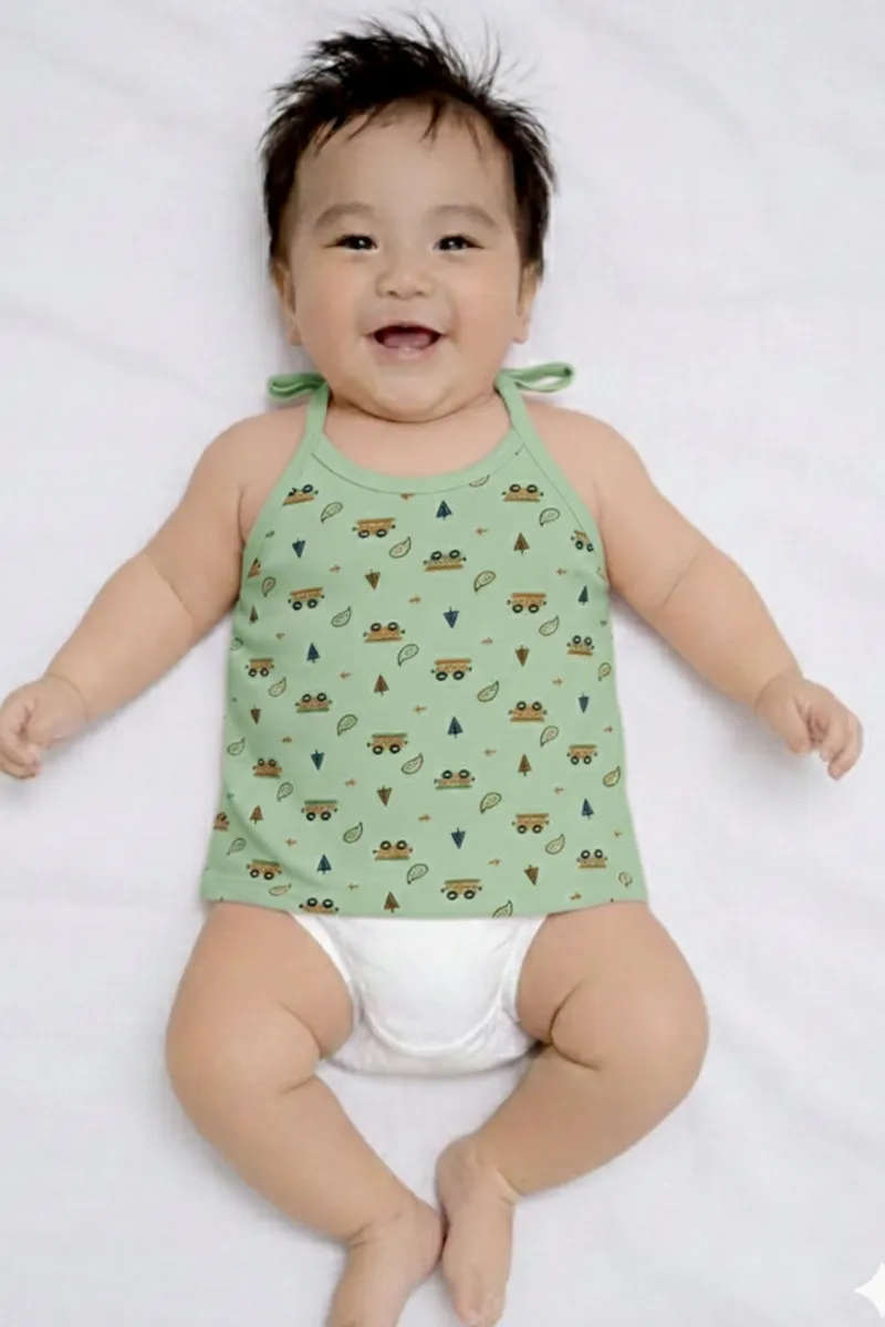 Printed Knot Jhabla for Babies - Green CLJBJ0064GRE03M