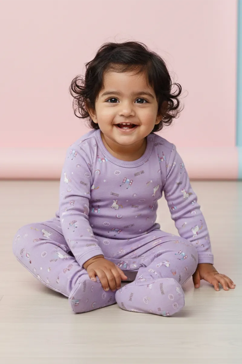 Cotton Rompers for Baby Girl - Lavender CLJBR001LAV36M