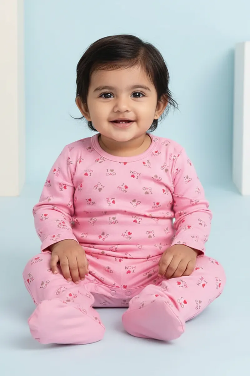 Cotton Rompers for Baby Girl - Pink CLJBR003PIN69M