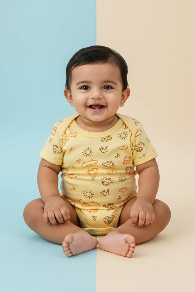 Cotton Rompers for Babies - Orange CLJBR015ORA03M