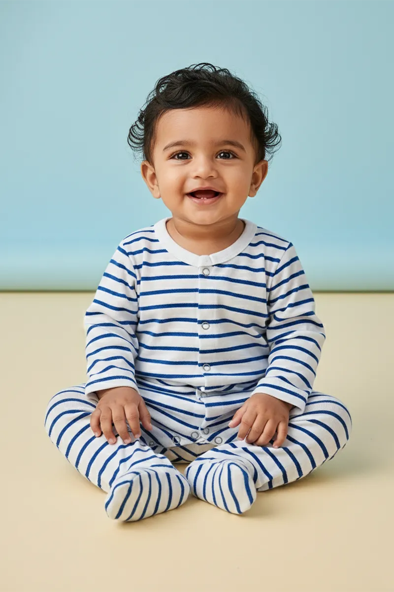 Cotton Rompers for Babies - Dark Blue CLJBR019DAR36M