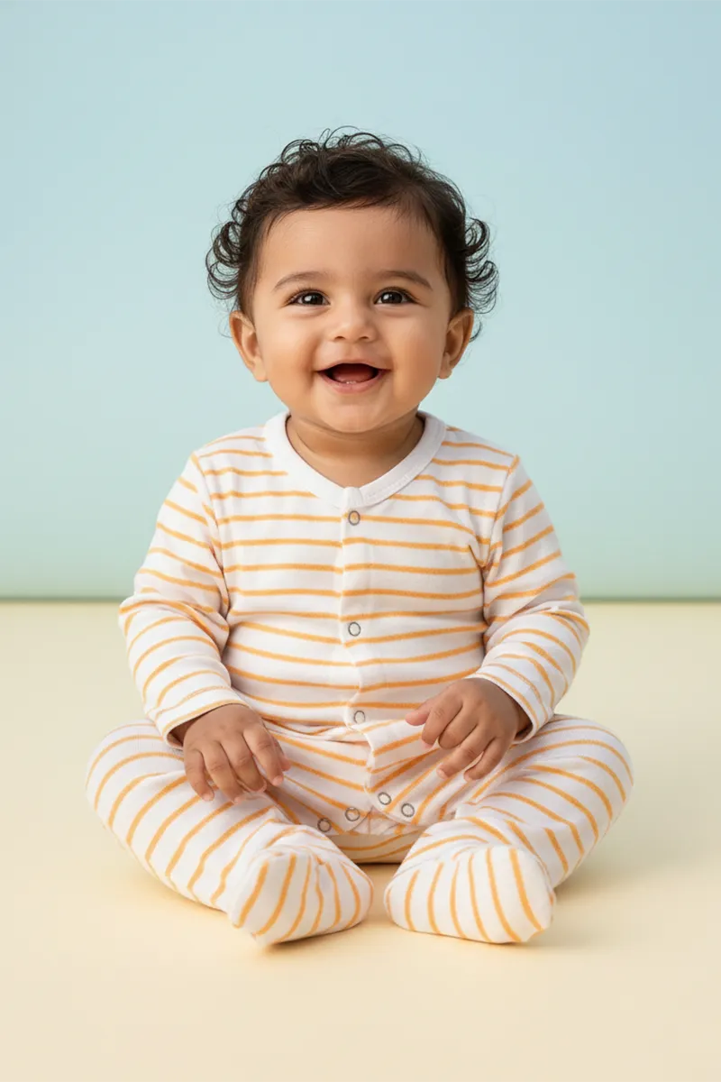 Cotton Rompers for Babies - Orange CLJBR019ORA612M