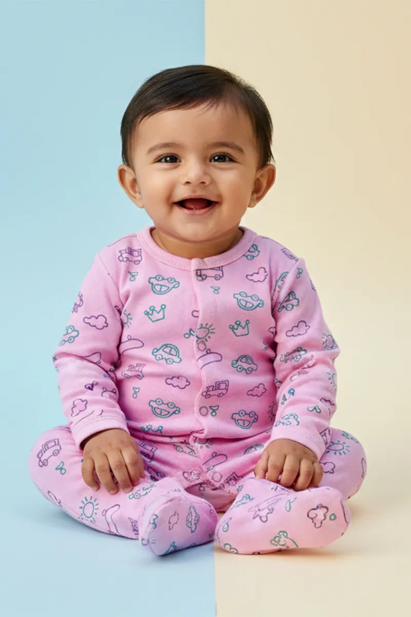 Cotton Rompers for Babies - Pink CLJBR020PIN03M