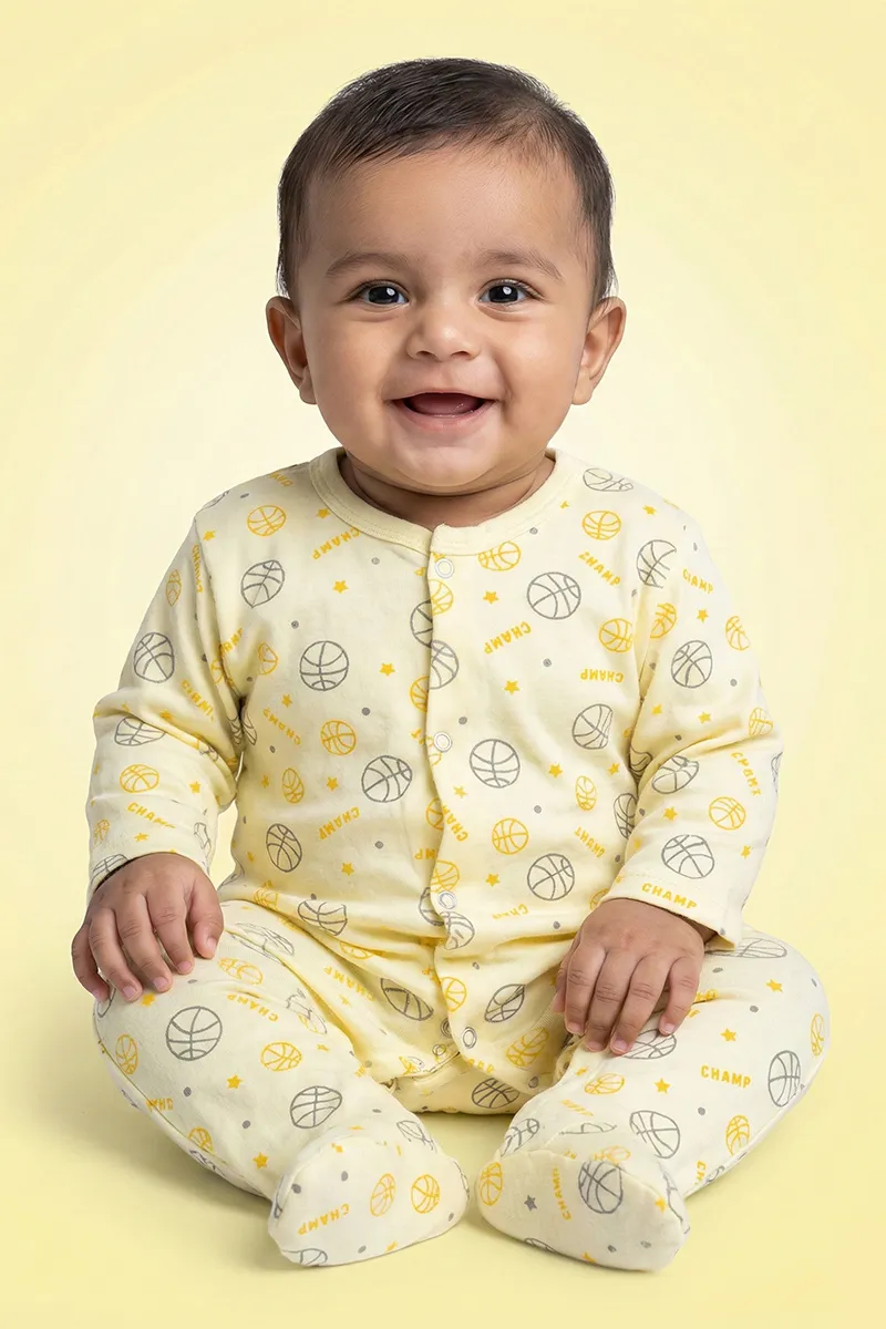 Cotton Rompers for Babies - Yellow CLJBR021YEL612M