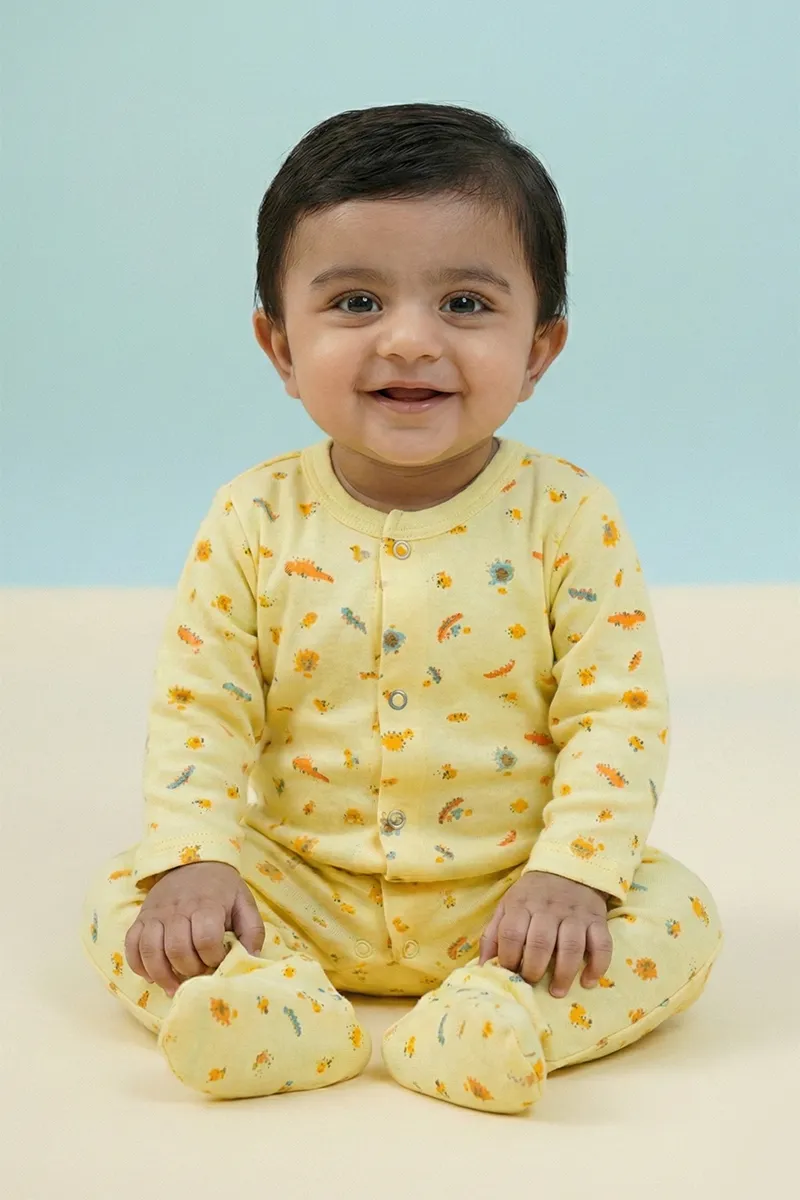 Cotton Rompers for Babies - Yellow CLJBR023YEL36M
