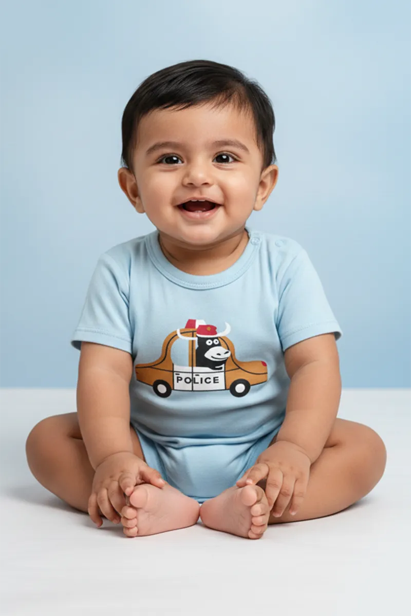 Printed Rompers for Babies - Blue CLJBR031BLU03M