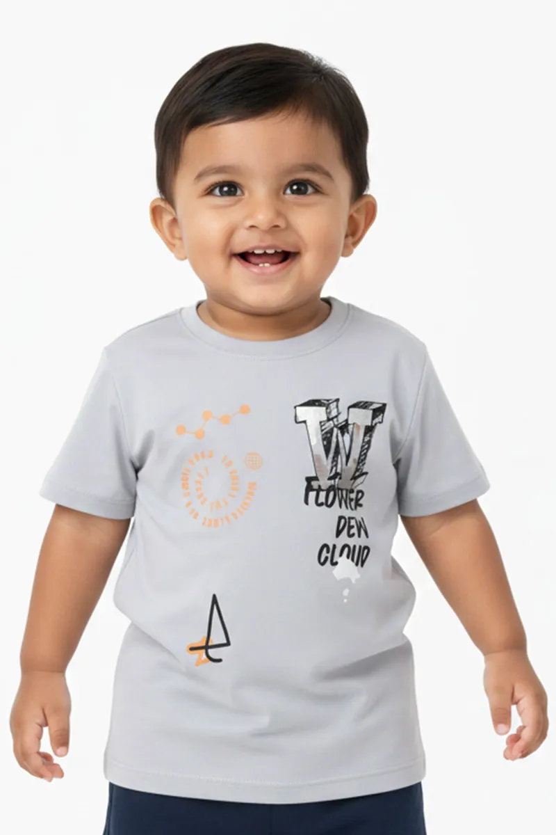 Printed T-Shirt for Baby Boy - Light Grey CLJBT00258LIG612M