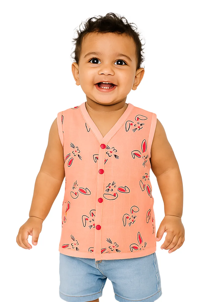Muslin Printed Jhabla for Babies CLJBpj07BabORA03MO