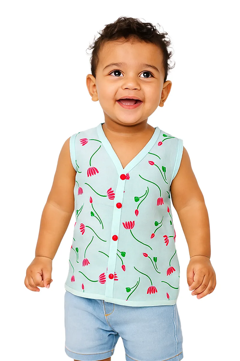 Muslin Printed Jhabla for Babies