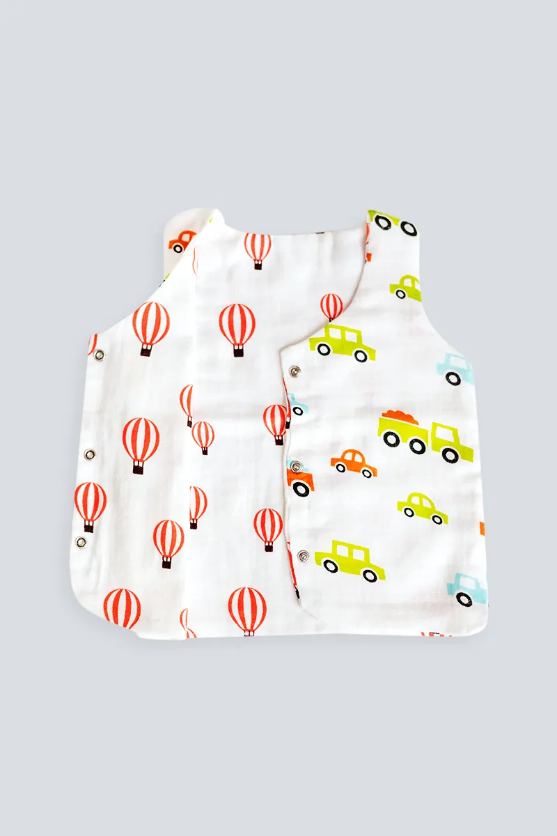 Reversible Muslin Button Jhabla for Babies