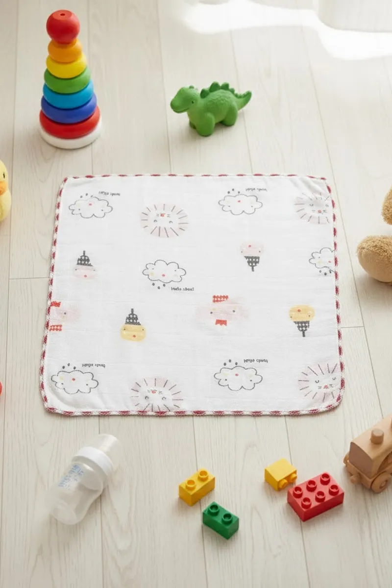 Cotton Printed Hankies for Kids -Pink CLKA05PINONES
