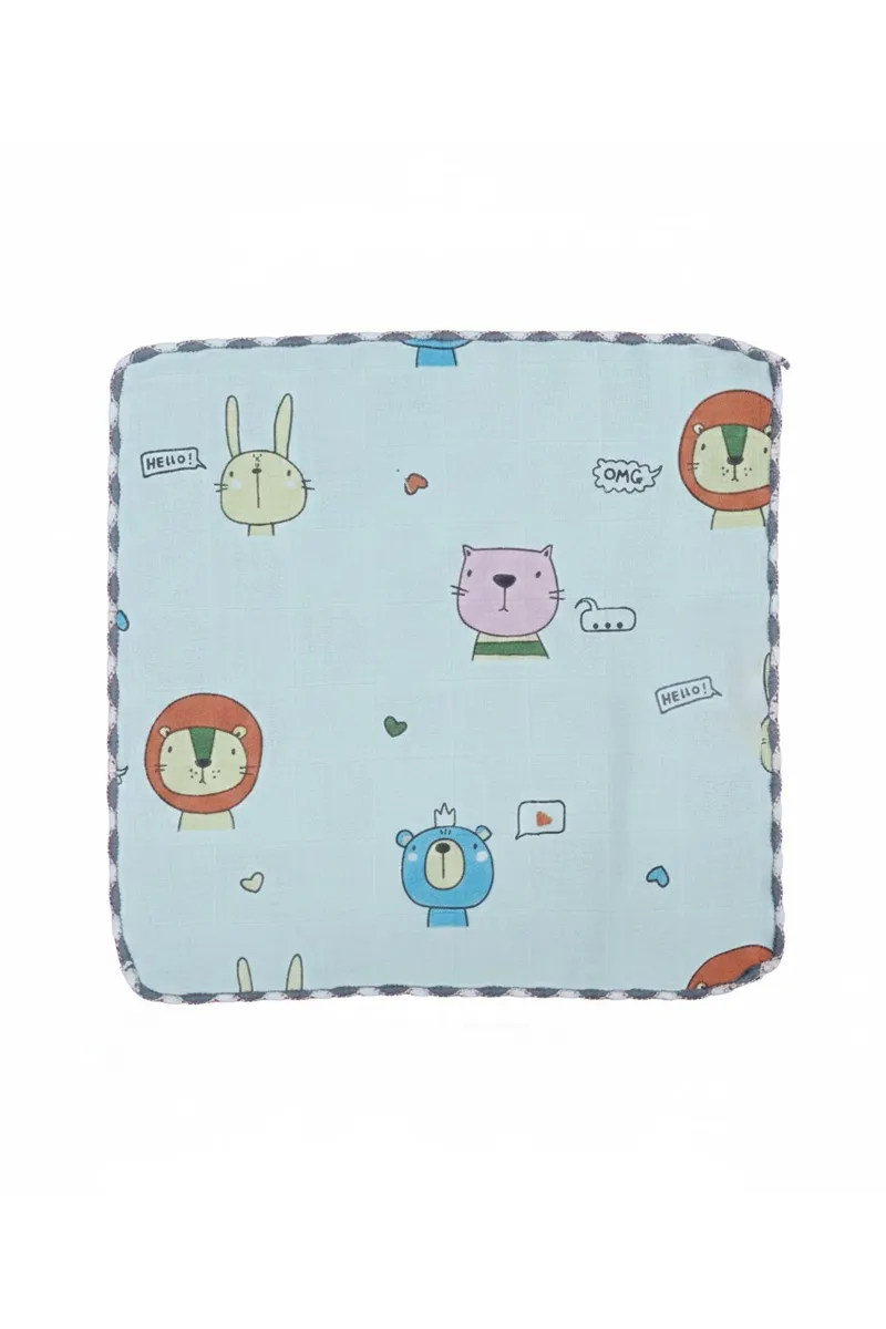 Cotton Printed Hankies for Kids -Blue CLKA07BLUONES