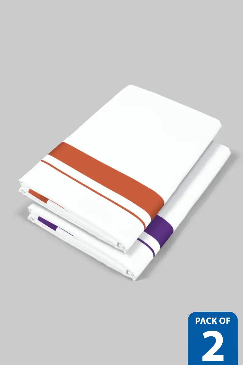 Men's Pack of 2 Cotton Velcro Dhotis