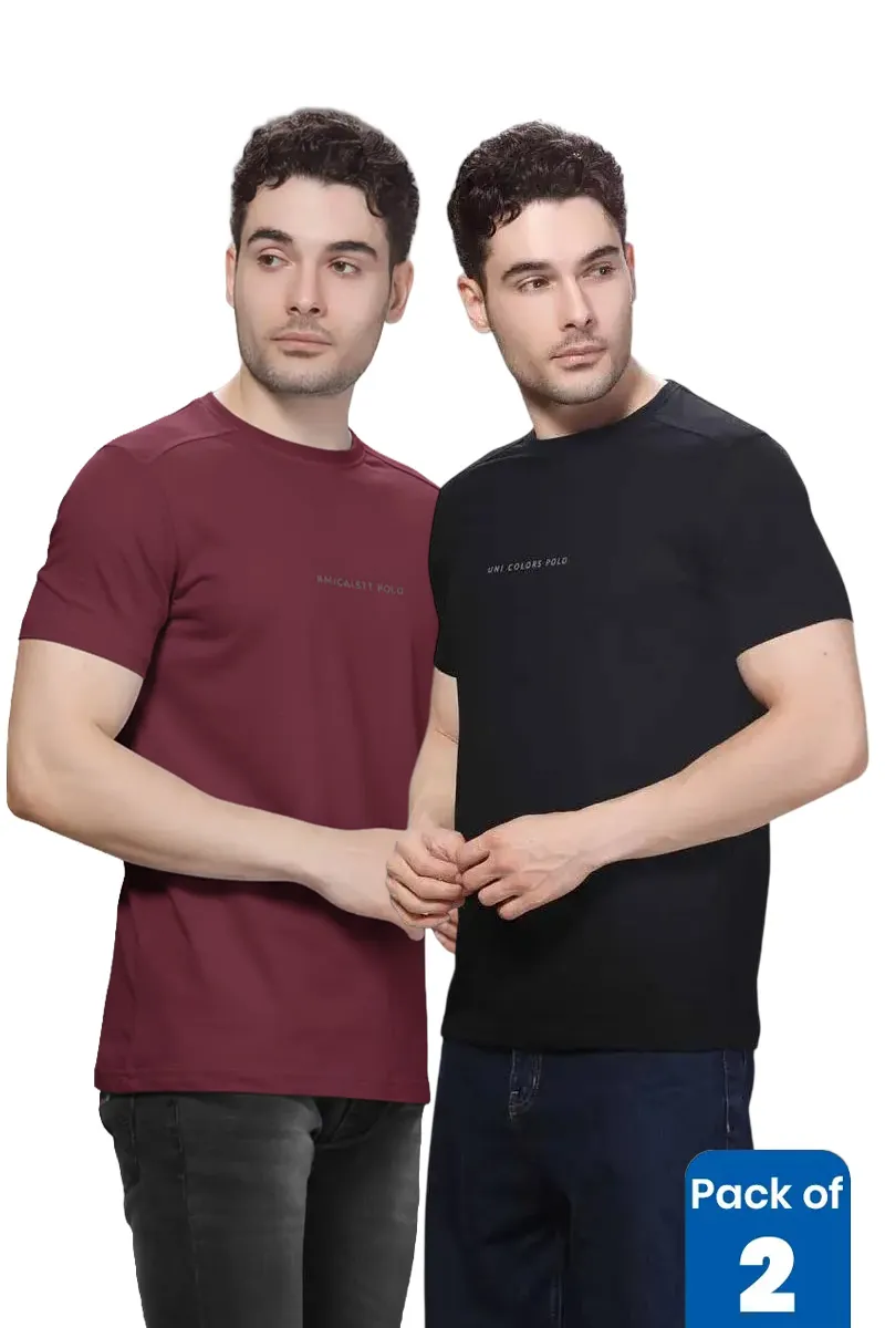 Men's Cotton Slim Fit T-shirt - Pack of 2