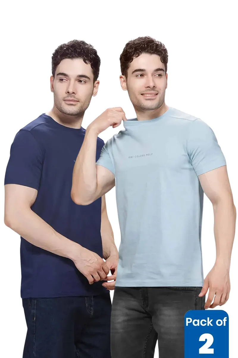 Men's Cotton Slim Fit T-shirt - Pack of 2