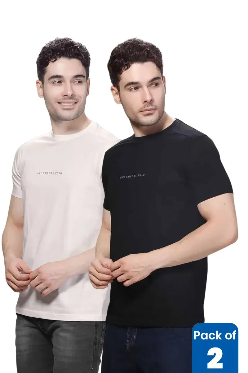 Men's Cotton Slim Fit T-shirt - Pack of 2