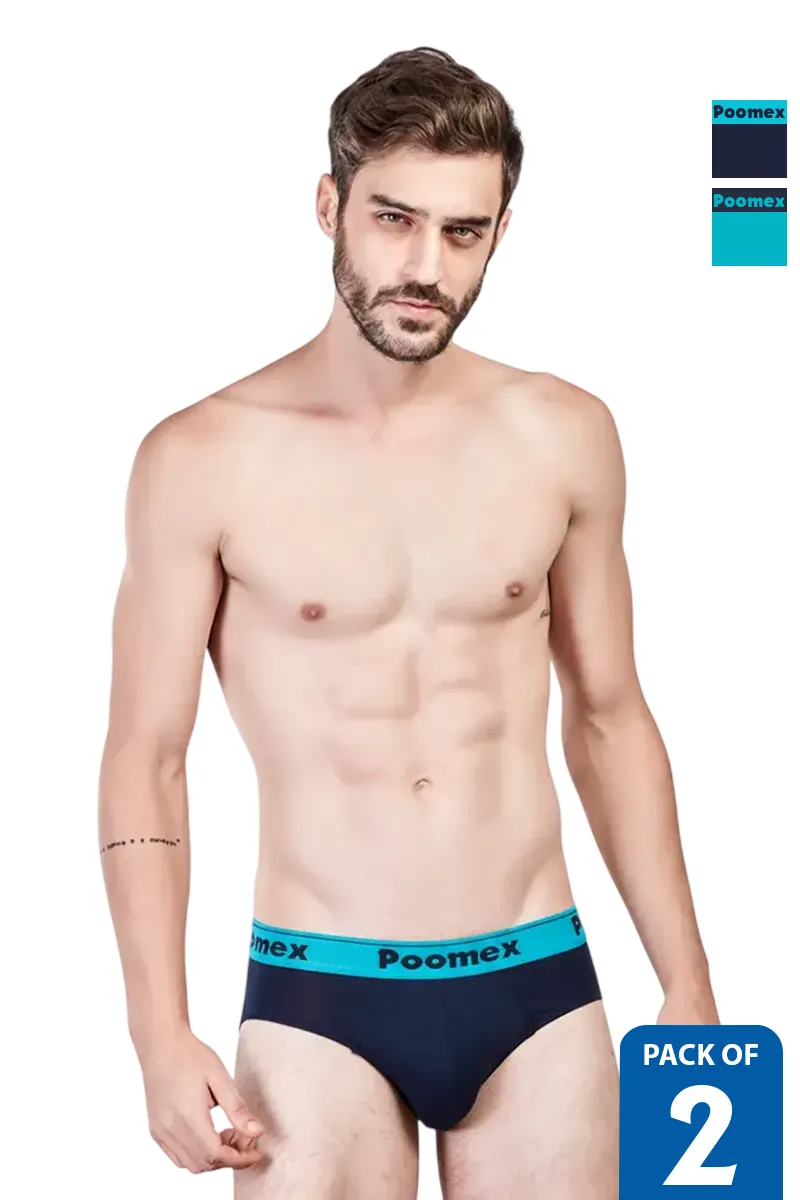Men's Cotton Solid Elegant Briefs - Pack of 2 CLMCB140MUL95