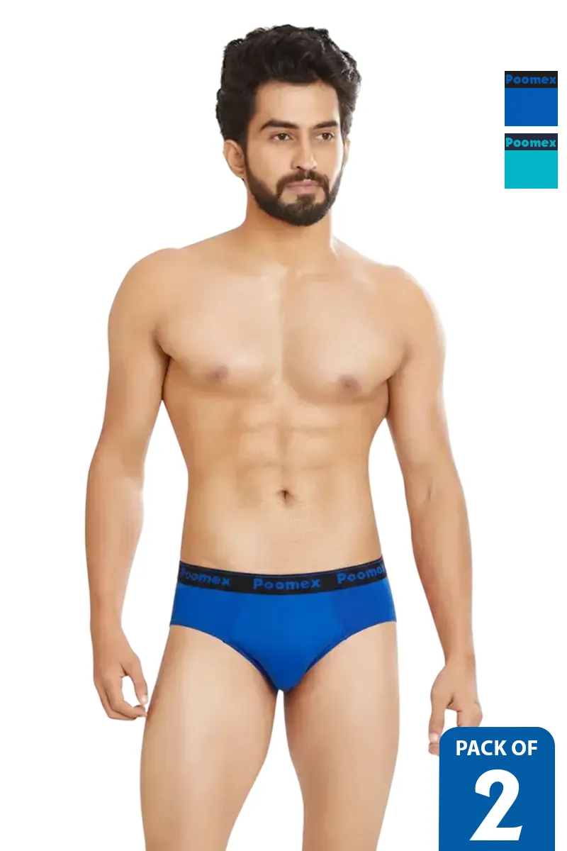 Men's Cotton Solid Elegant Briefs - Pack of 2 CLMCB143MUL95