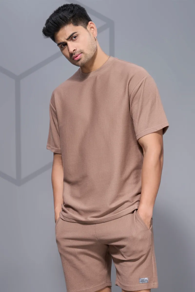 Men's Cotton Tshirt & Shorts Co-Ords CLMCS01BRO42